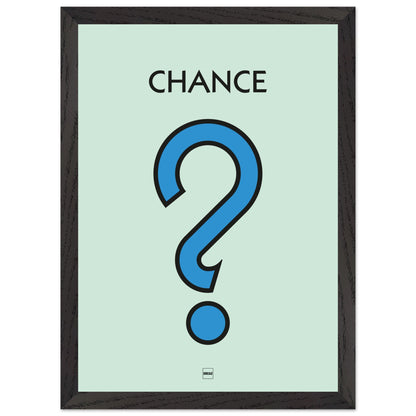Affiche décorative avec encadrement inspirée de l'illustration Chance du jeu Monopoly.