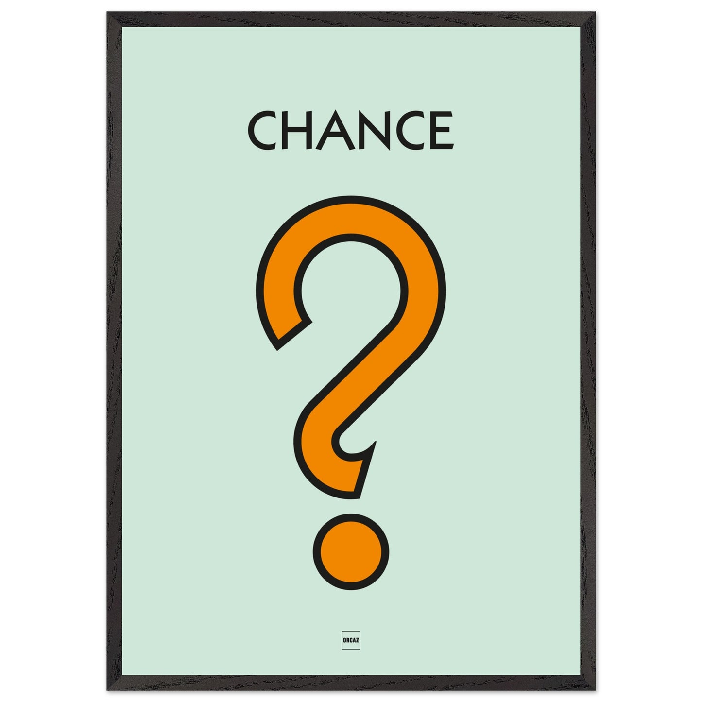 Affiche décorative avec encadrement inspirée de l'illustration Chance du jeu Monopoly.