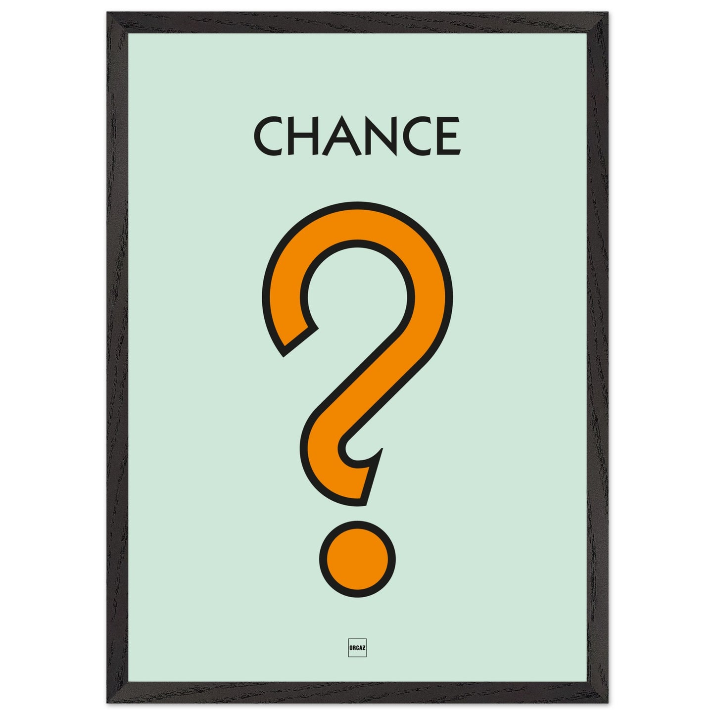 Affiche décorative avec encadrement inspirée de l'illustration Chance du jeu Monopoly.