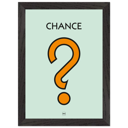 Affiche décorative avec encadrement inspirée de l'illustration Chance du jeu Monopoly.