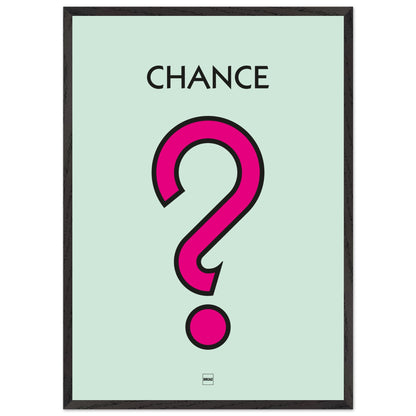 Affiche décorative avec encadrement inspirée de l'illustration Chance du jeu Monopoly.
