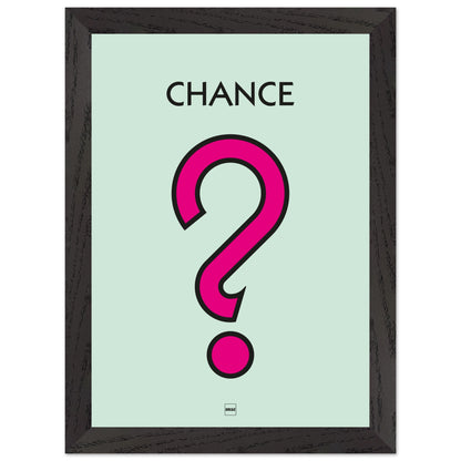 Affiche décorative avec encadrement inspirée de l'illustration Chance du jeu Monopoly.