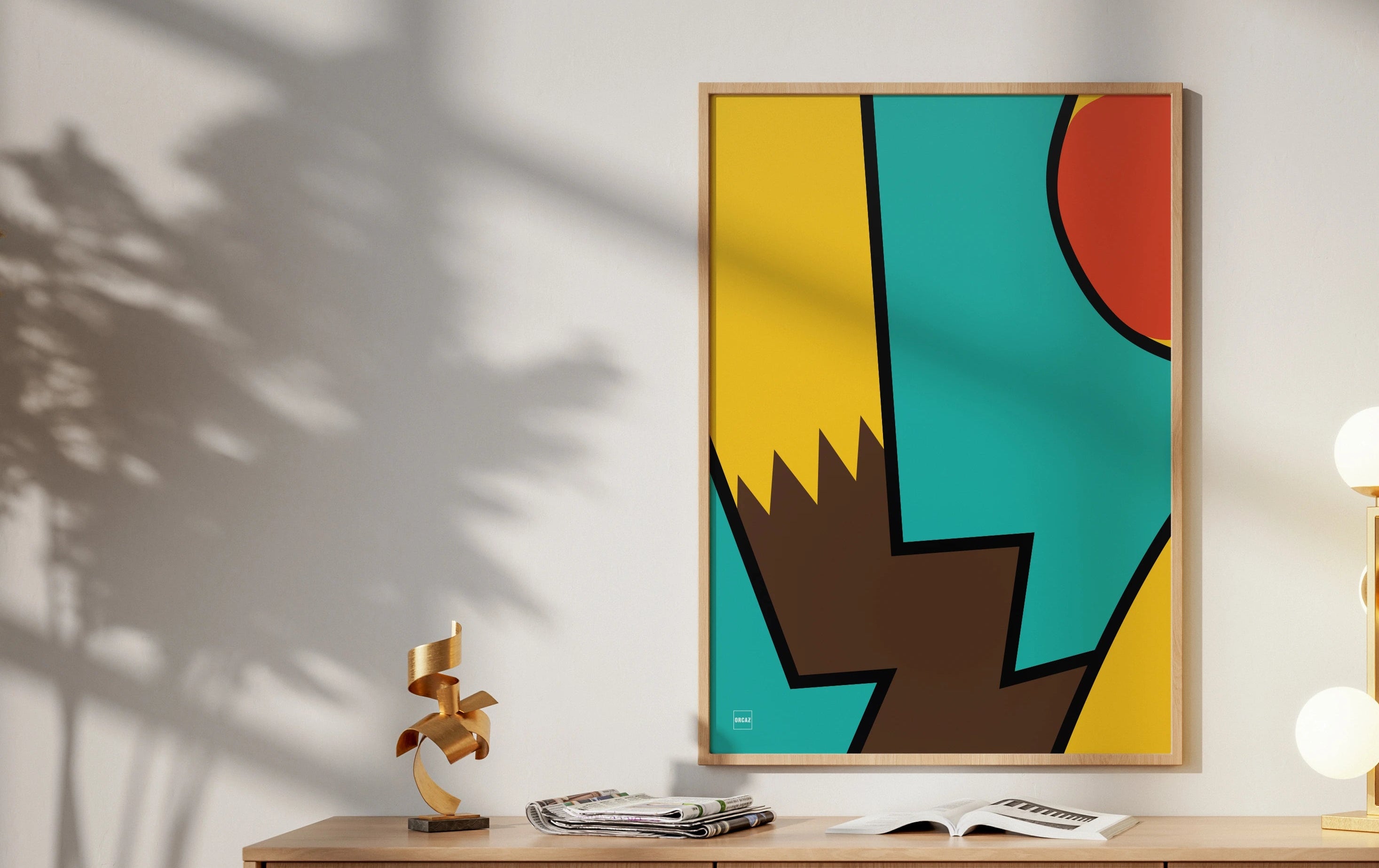 Affiche minimaliste et colorée du personnage Pokemon : Pikachu.