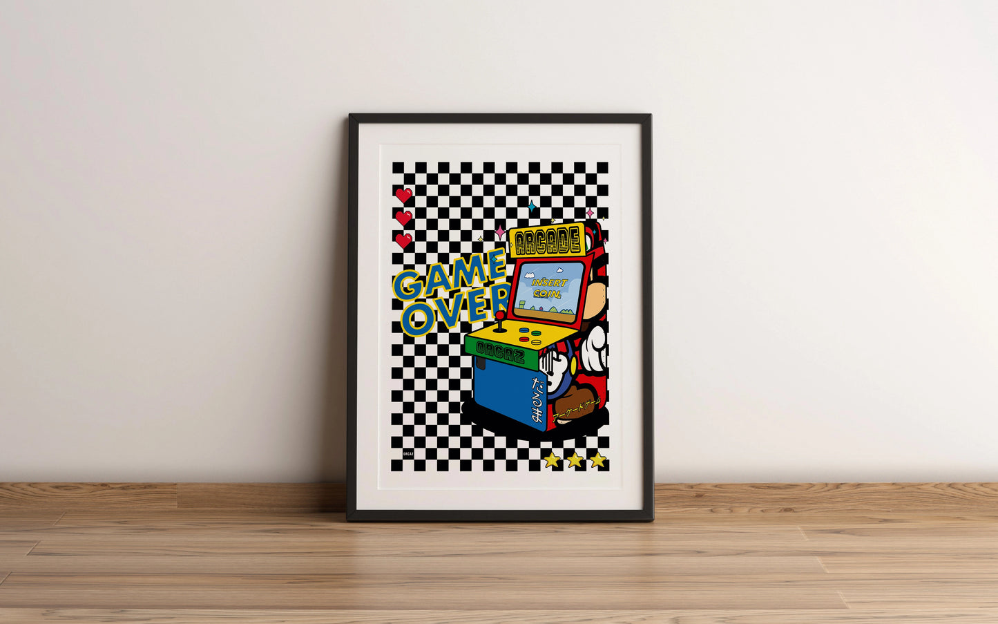 Affiche encadrée sur le thème du retro gaming.