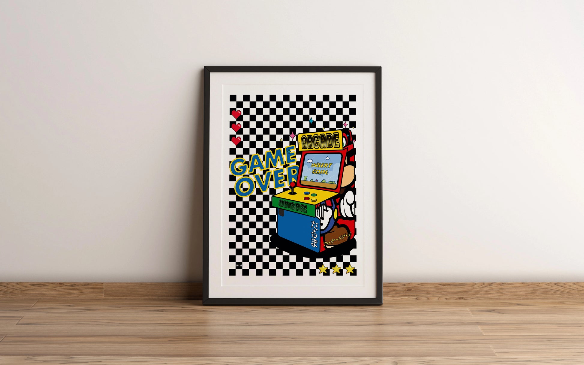 Affiche encadrée sur le thème du retro gaming.