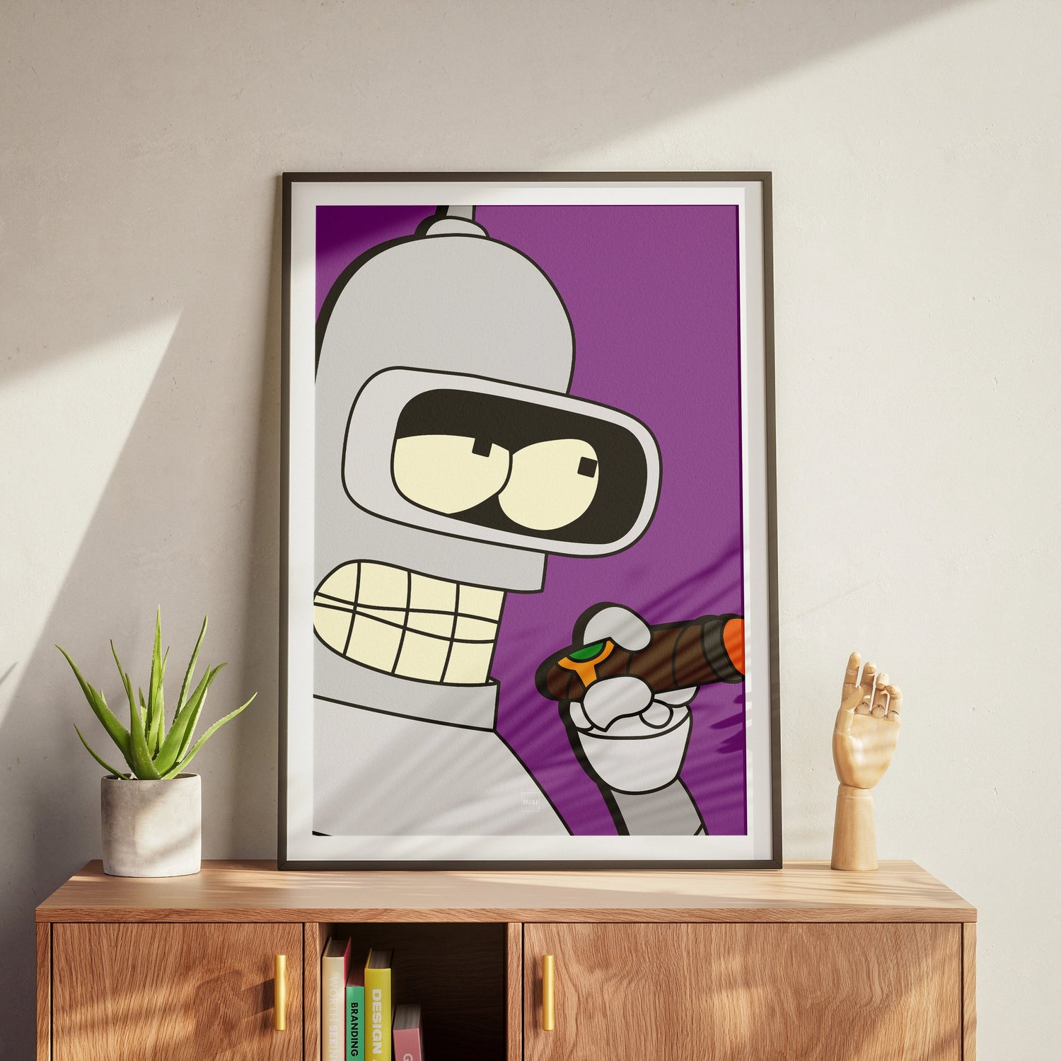 Affiche du personnage Bender de Futurama par Orcaz Designs.