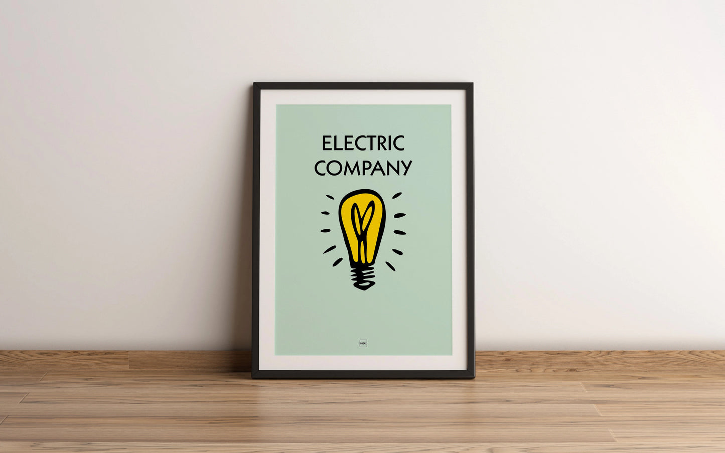 Affiche encadrée de l'icône du monopoly Electric Company