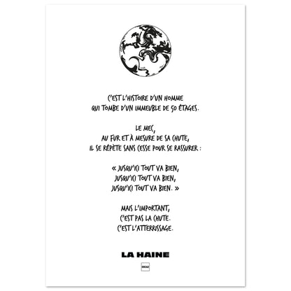 Magnifique affiche du film La Haine.