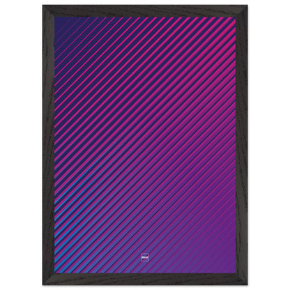 Affiche moderne encadrée avec des lignes diagonales dynamiques et un dégradé de violet créant un effet visuel vibrant et immersif par Orcaz Designs.
