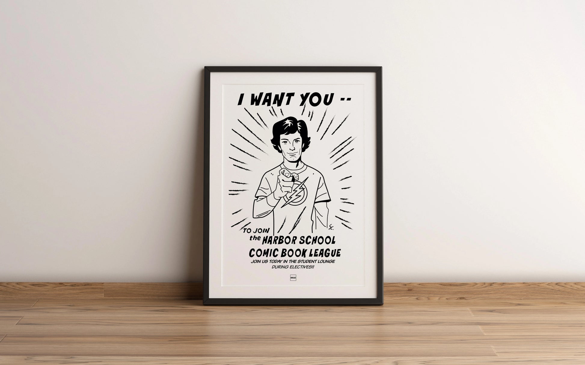 Affiche du flyer dessiné par Seth Cohen dans la série Newport Beach (The OC).