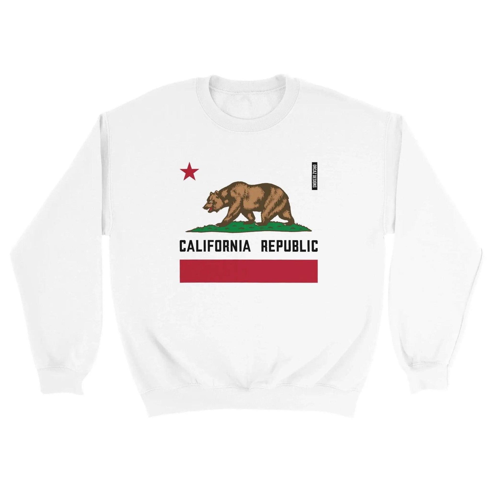 Sweat blanc drapeau californien 