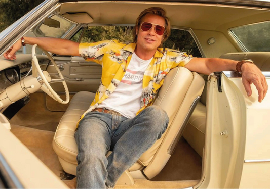 Cliff Booth et ton tshirt Champion dans le film Once Upon a time in Hollywood