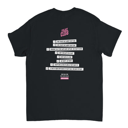 T-shirt noir de dos avec grande impression.