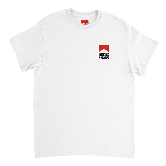 T-shirt blanc avec logo Marlboro revisité par Orcaz