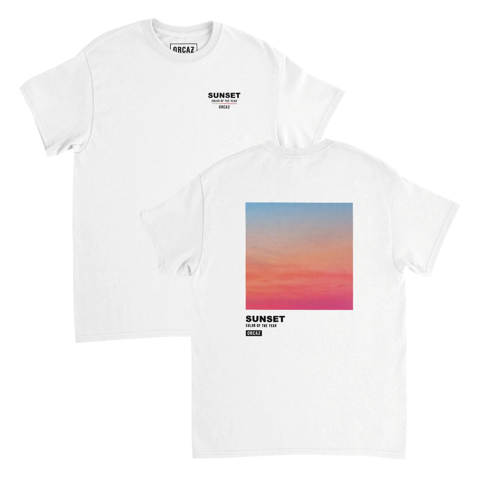 Aperçu t-shirt imprimé blanc de face et de dos