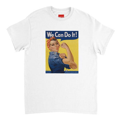 Aperçu du t-shirt blanc "We Can Do It" par Orcaz Designs
