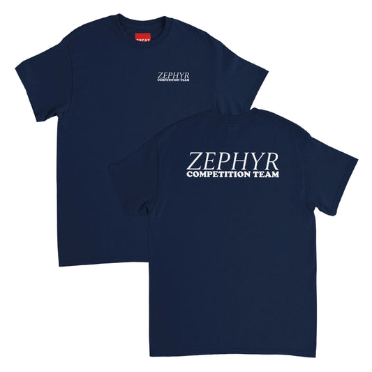 Aperçu du t-shirt bleu recto et verso Zephyr du film The Lords of Dogtown.