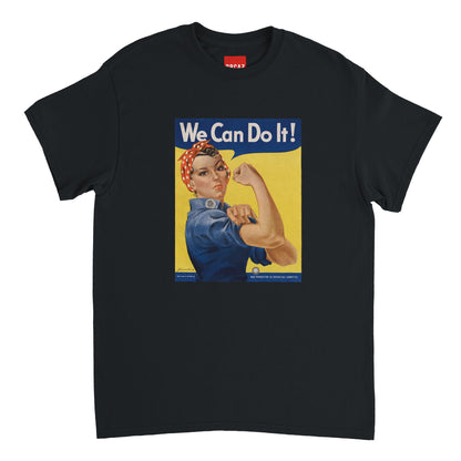 Aperçu du t-shirt noir "We Can Do It" par Orcaz Designs