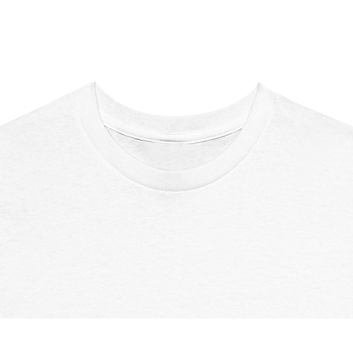 Devant du col de notre tshirt graphique blanc en coton création originale