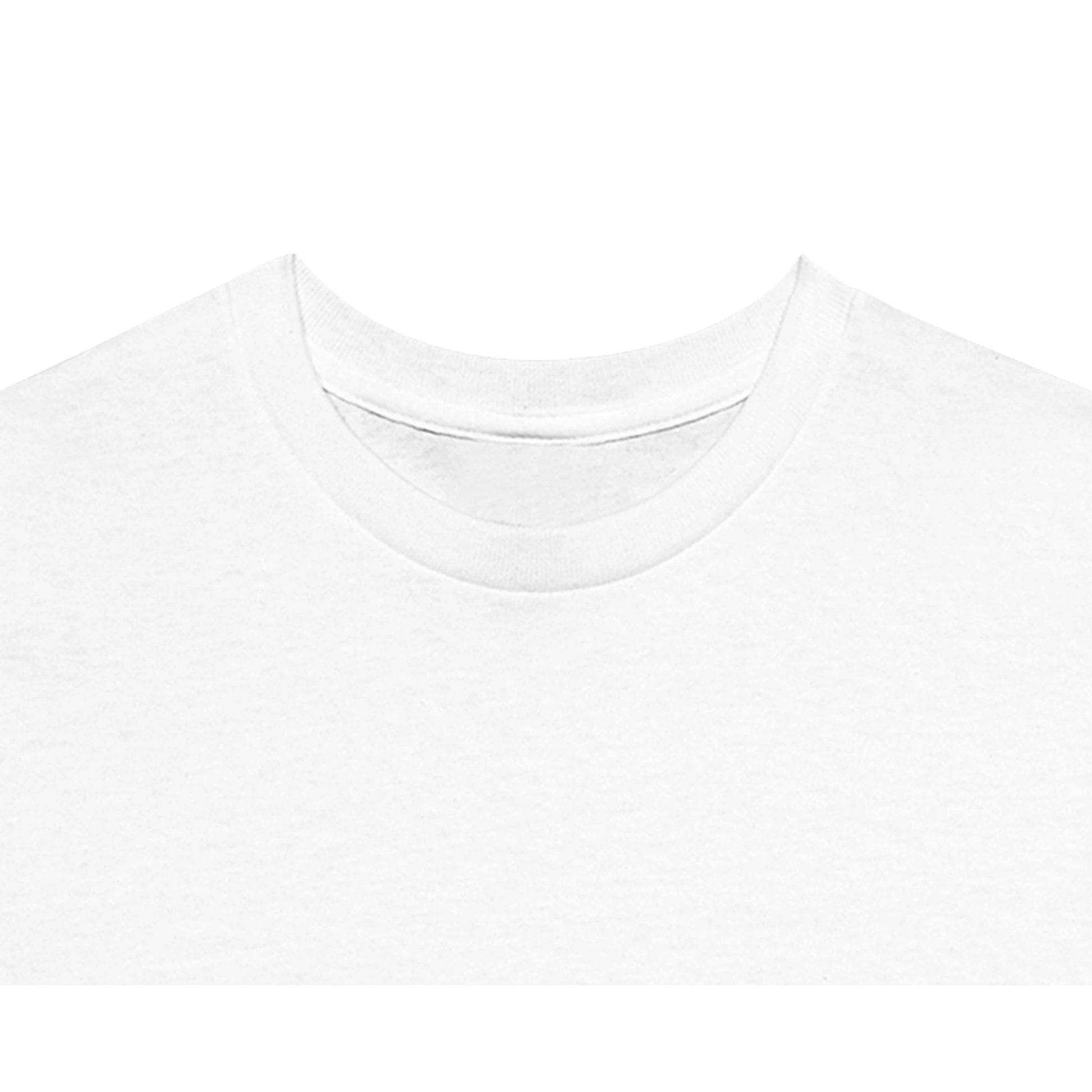 Devant du col de notre tshirt graphique blanc en coton création originale