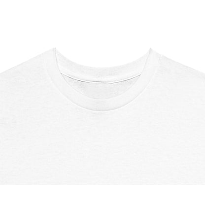 Devant du col de notre tshirt graphique blanc en coton création originale